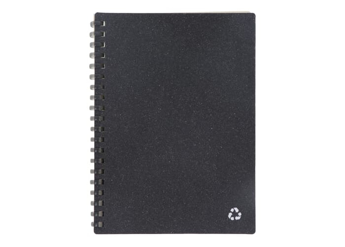 Carnet de notes en cuir recyclé personnalisable Midi Gris foncé